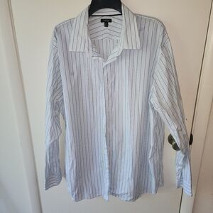 Apt 9 blue and aqua pinstripe button up